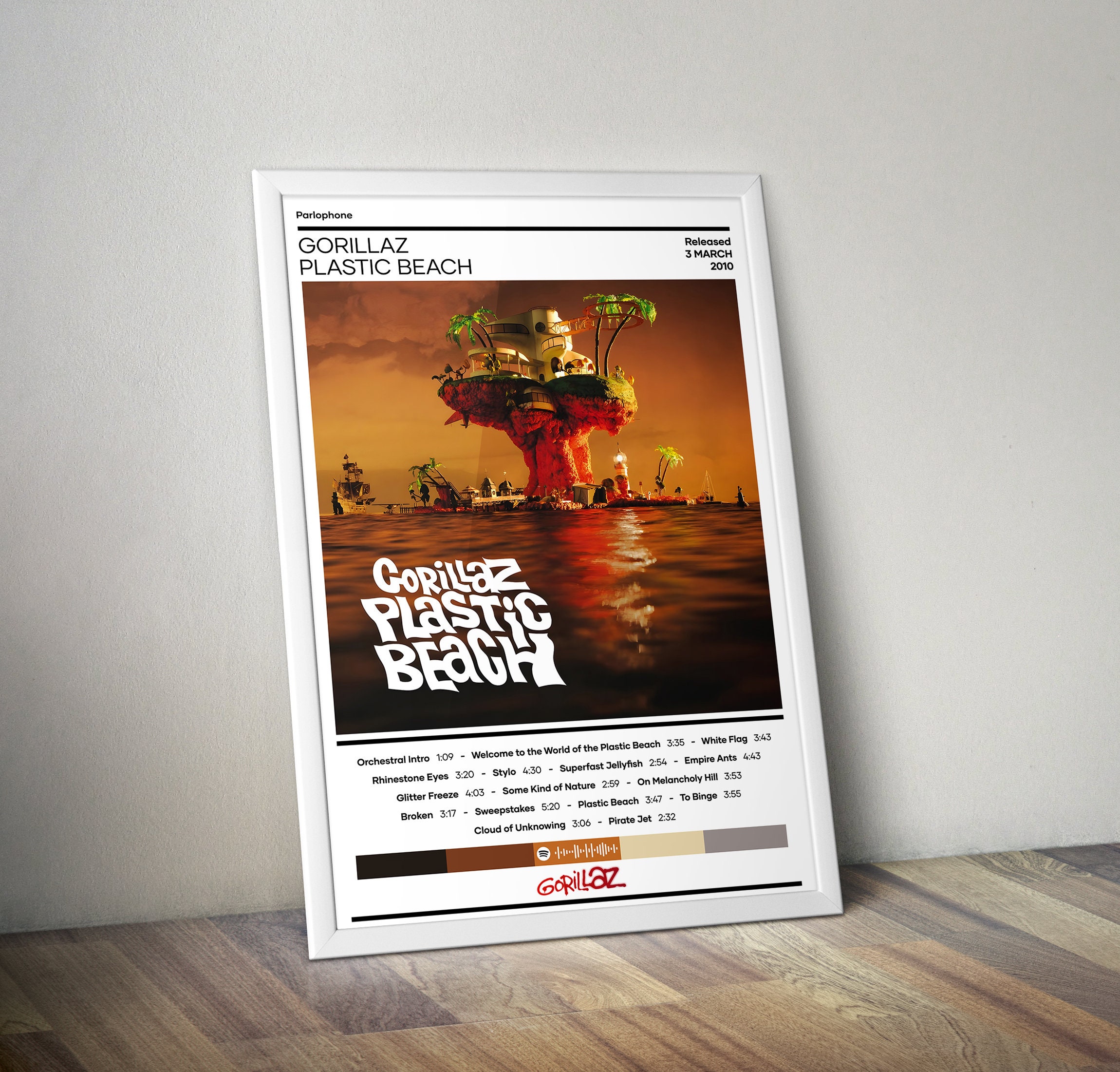 Discover Gorillaz Poster | Plastic Beach Poster | Rock Music Poster | Album Cover Poster