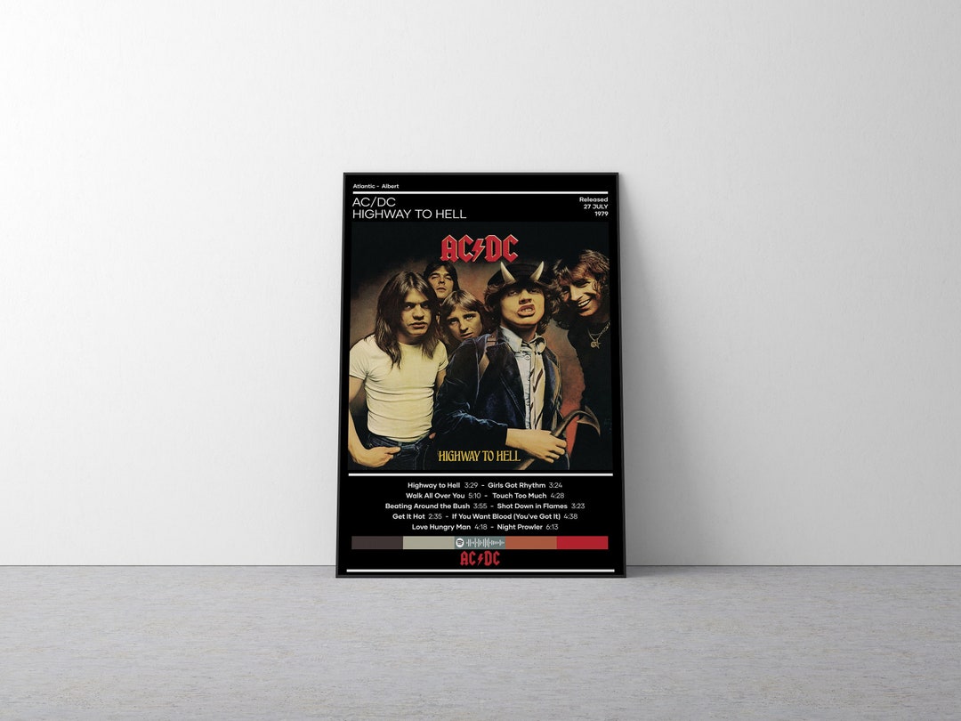 AC/DC Poster Highway to Hell Poster Metal Music Poster Album Cover ...