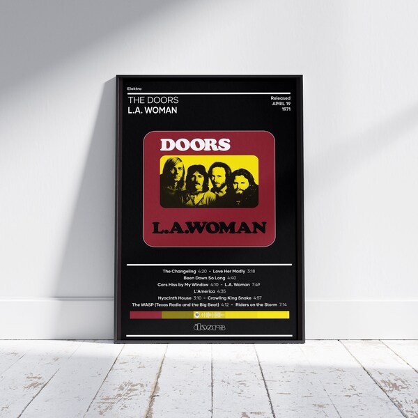 The Doors Poster | L.A. Woman Poster | Rock Music Poster | Album Cover Poster | Music Poster Gift | Wall Decor | 4 Color | Print | HomeDecor