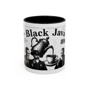 Black Java Vintage Coffee Ad Mug Ceramic Accent Coffee Mug 11oz 15oz