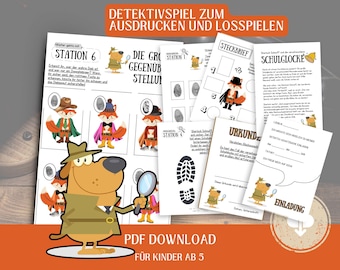 Detective Birthday Party Puzzles (Printable PDF Download) | Detective Treasure Hunt Complete Set | For Children Ages 5-8