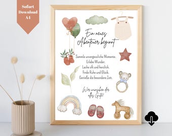 Regalo de despedida colega baja por maternidad PDF | Regalo despedida colega licencia parental | Regalo bebé descanso equipo | plantilla imprimible