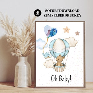 Money gift for baptism | Baby party money gift | Money gift for baptism of boys | Instant download for self-printing | Baby shower gift