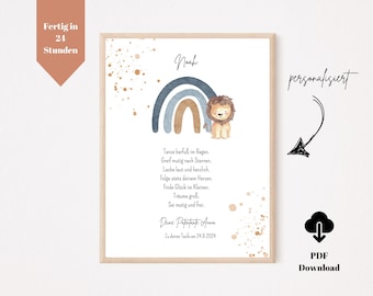Gift baptism boy | Godparent letter baptism PDF | Personalized baptism gift godchild | Godparent certificate for boys and girls | personalized