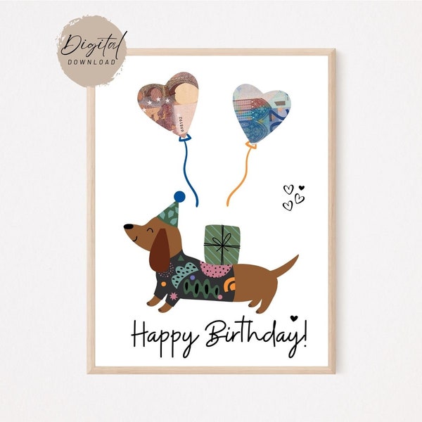 Geldgeschenk Hund - Dackel Geldgeschenk für Hundefans | Geburtstagsgeschenk mit Dackelmotiv | Geldgeschenk Hund Geburtstag
