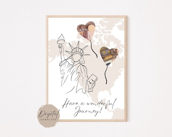 Regalo de dinero viaje a EE. UU. | Fondo de viajes EE.UU. | Boda de regalo de dinero, luna de miel | Bono de Nueva York | plantilla imprimible para regalo de dinero de bricolaje
