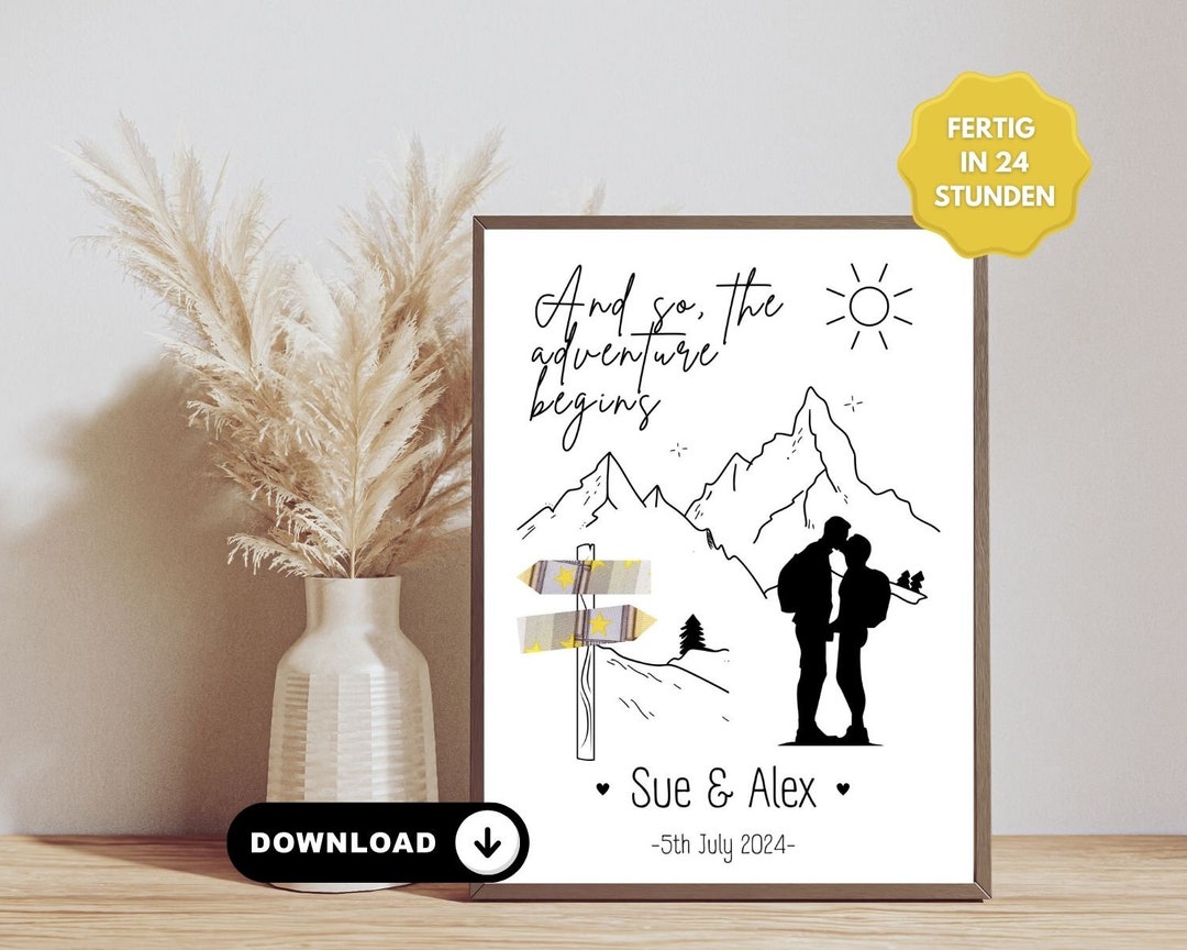 Personalisiertes Geldgeschenk Hochzeit Wandern Berge