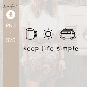 Keep Life Simple - minimalist vanlife t-shirt design | digital download | Bulli t-shirt design | Vanlife design for Bulli fans