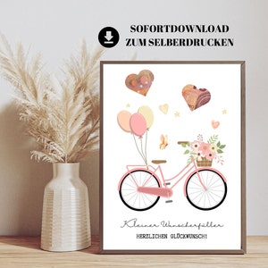 Wish-fulfilling bicycle | Cash gift bicycle | Gift cyclist | Instant download for self-printing