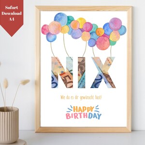 Money gift NOTHING birthday template | Funny money gift birthday | Money gift nothing template to print yourself | PDF Download