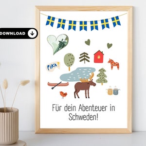 Geldgeschenk Schweden Reise zum Selberdrucken | Reisekasse Schweden