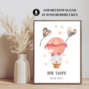 Chrzest w prezencie pieniężnym | słodki prezent pieniężny na chrzest dla chłopców i dziewcząt | Natychmiastowe pobieranie, aby wydrukować samodzielnie
