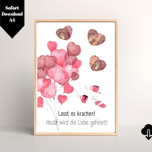 Geldgeschenk Polterabend | Geschenk zur Polterhochzeit | A4 Sofortdruck zum drucken und basteln | PDF
