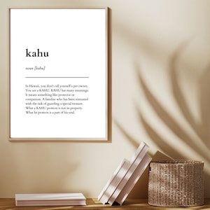 Kahu Definition Poster | Kahu Hawaiian Meaning Pet Owners | Dog Poster ...