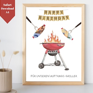 Parrilla del hombre del regalo del dinero con el refrán | Haga un regalo de dinero divertido para el cumpleaños de un hombre | Descarga de PDF para imprimir | Empacar dinero de forma creativa