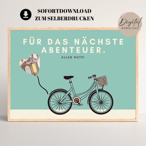 Geldgeschenk Fahrrad | Geschenk für Fahrradfahrer | Geburtstagsgeschenk Fahrrad | Sofortdownload zum Selberdrucken