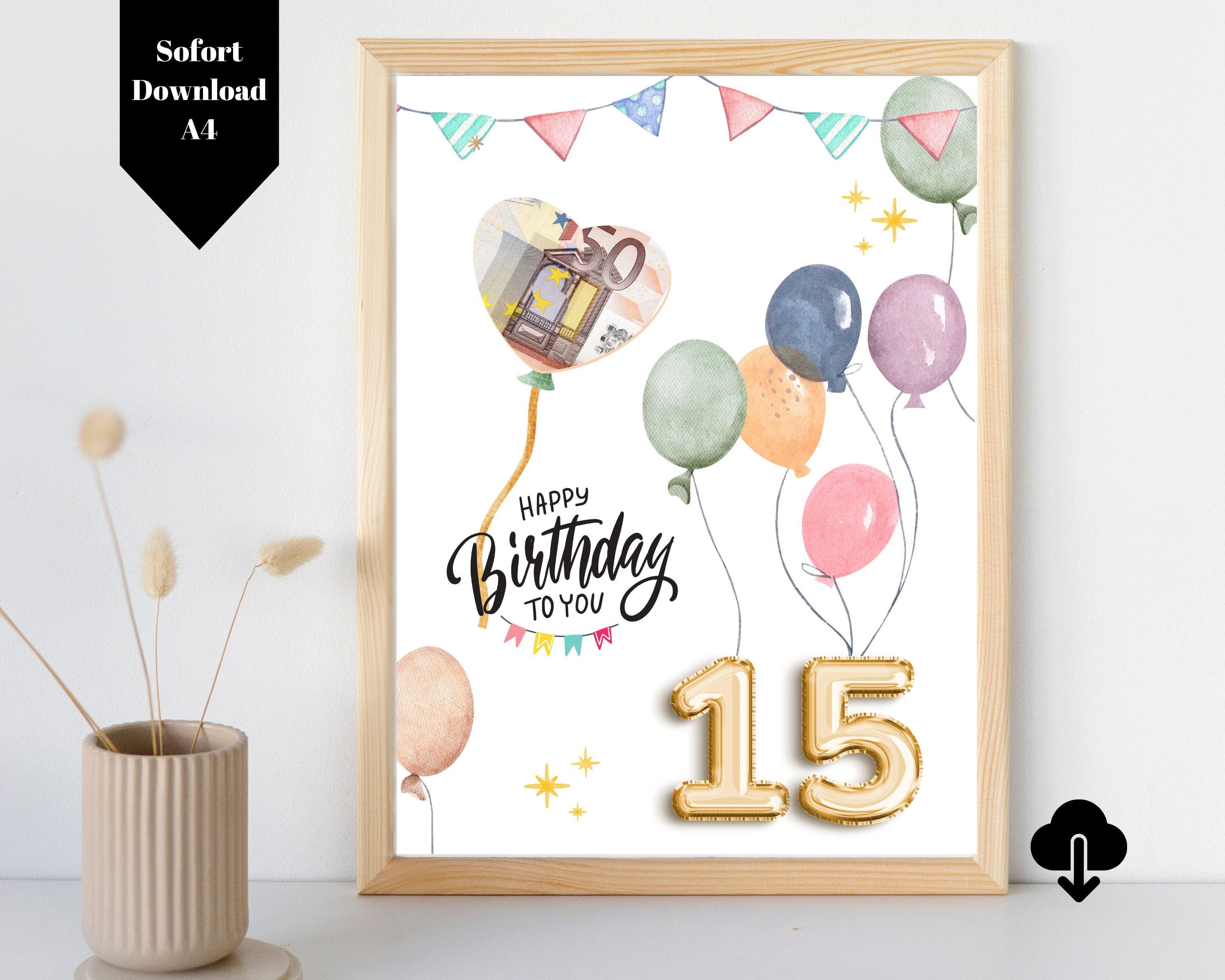 Biglietto di auguri per il 15° compleanno divertente - Personalizzato - Per lui o per lei - Per qualcuno che compie 15 anni - Biglietto d'auguri - Personalizzato se necessario - Italia