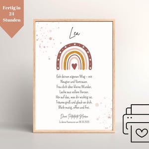 Carta de padrinhos para meninas da comunhão Baixar PDF A4 | presente de comunhão personalizado com frase | Modelo de moldura