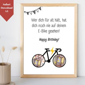 Geldgeschenk E-Bike | Geschenk für ebike Fahrer | Geburtstagsgeschenk E Bike Mann und Frau | Vorlage zum Selberdrucken PDF A4