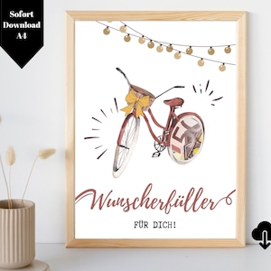 Geldgeschenk Fahrrad PDF Vorlage für Bilderrahmen | Geldgeschenk Fahrrad basteln | Geschenk Fahrradfahrer | Sofortdownload zum ausdrucken