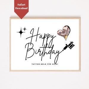 Bon cadeau tatouage en espèces | Donner de l'argent pour un tatouage | Faites un don en espèces pour un tatouage | Cadeau d'anniversaire en espèces | modèle imprimable PDF