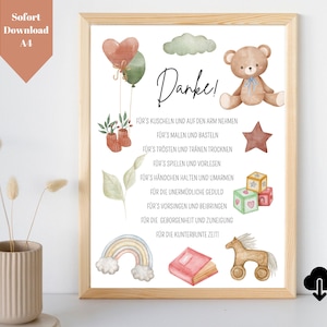 Cadeau d'adieu assistante maternelle éducatrice PDF A4 | Adieu et merci maternelle et garderie | Modèle à imprimer soi-même