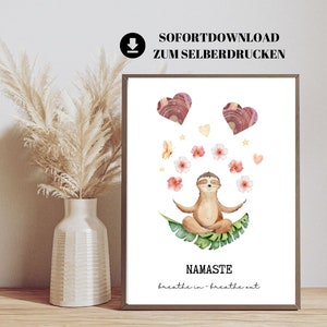 Joga i wellness w prezencie pieniężnym | Zabawny prezent na pieniądze od jogi z lenistwem | Natychmiastowe pobieranie, aby wydrukować samodzielnie