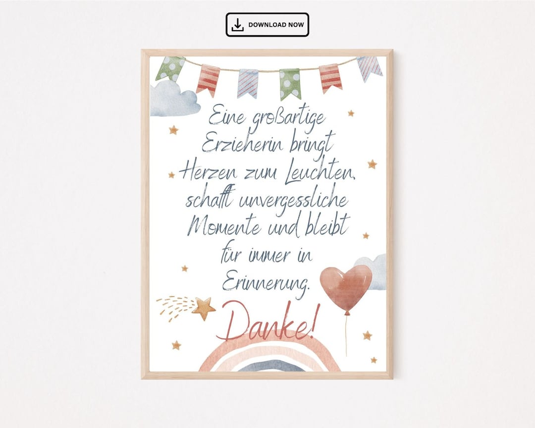  Farewell Gift Kindergarten and Daycare Boho Bildidee 