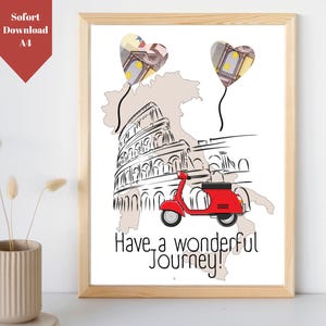 Regalo de dinero viaje a Italia | Fondo de viajes Italia Roma | Vale Italia | plantilla imprimible para regalo de dinero de bricolaje | PDF