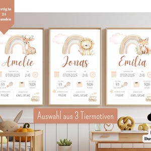 Geburtstafel Boho PDF Download | Geburtsdaten Poster | Geburtsposter | Geburtsanzeige | Geburtsbild | personalisiertes Geschenk Geburt