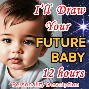 Future Baby Drawing - FREE Description + FAST 12 hour Delivery! Future Child Reading | Pregnancy Reading Psychic | Baby Portrait