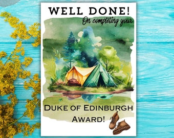 Duke of Edinburgh Digital Award Card, Young People Adventure Award Card, Expedition Digital Card, Adventure Time, Congratulations card