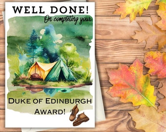 Duke of Edinburgh Digital Award Card, Young People Adventure Award Card, Expedition Digital Card, Adventure Time, Congratulations card