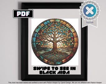 Stained Glass Tree of Life Cross Stitch Pattern Full Coverage PDF - Etsy UK