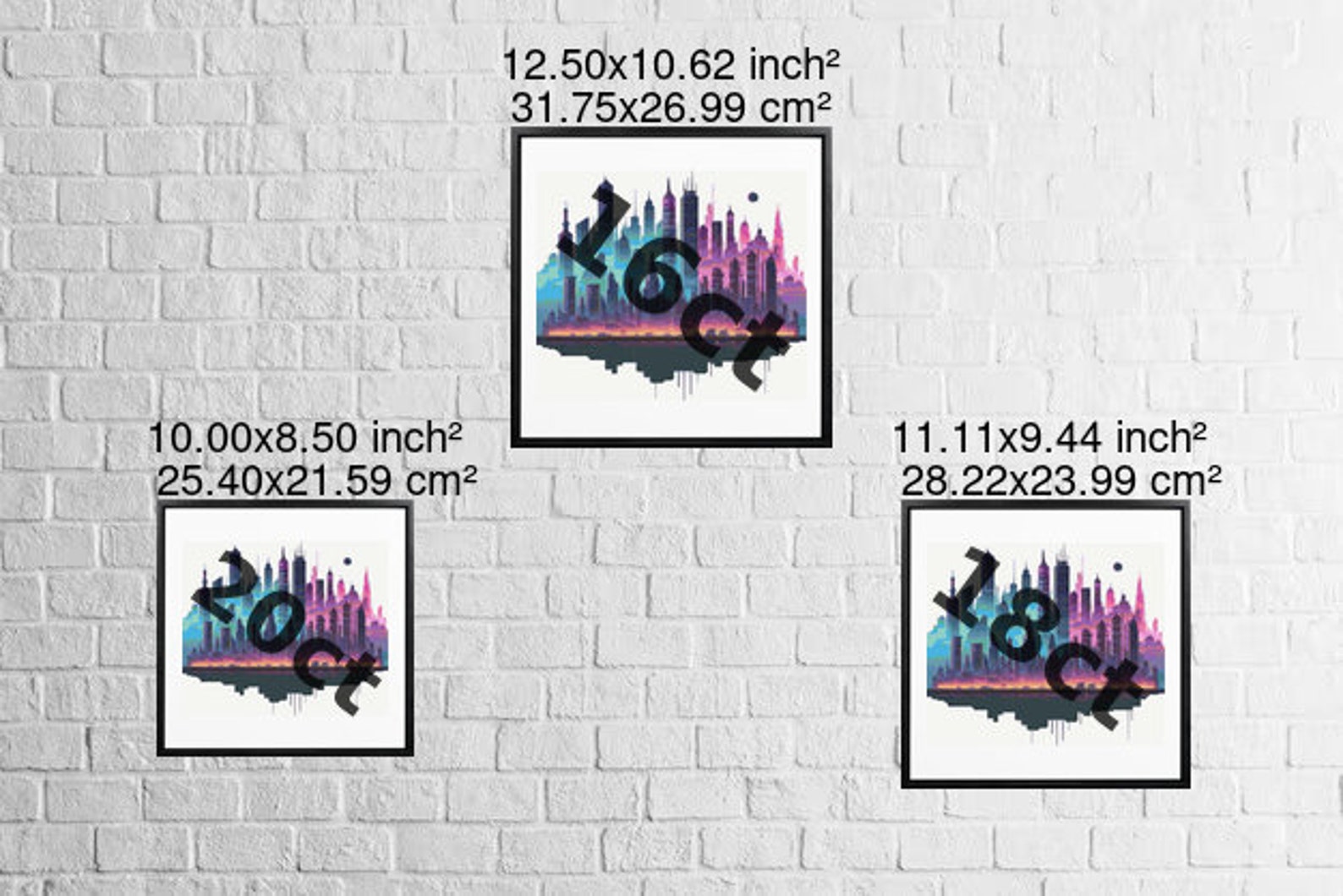 Futuristic Neon Skyline Cross Stitch Pattern - DIY Embroidery Design - Etsy
