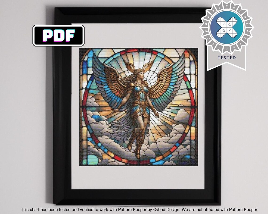 Valkyrie Pattern Valkyrie Stained Glass Style Cross Stitch Pattern - Etsy