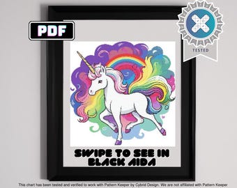Patrón de punto de cruz de unicornio místico: una encantadora manualidad DIY