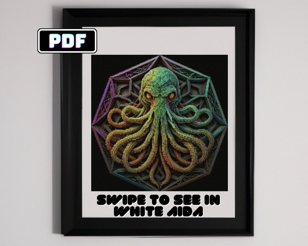 Polygon Cthulhu Cross Stitch Pattern Instant Download Lovecraftian Art ...