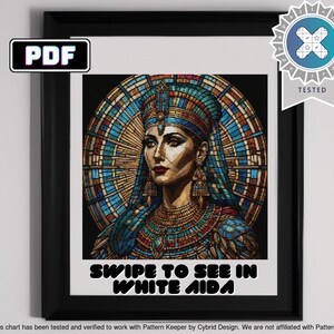 Schema punto croce vetrate colorate Cleopatra - Design unico fai da te per ricamo