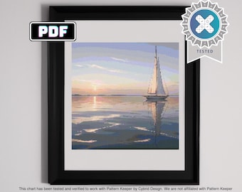 Nautical Sailing Ship Cross Stitch Pattern