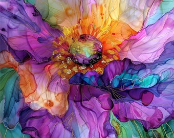 Bunter Blumenbecher, Thermo-Trinkgeschirr, einzigartiges künstlerisches Design, lebendiger Blumen-Reisebecher