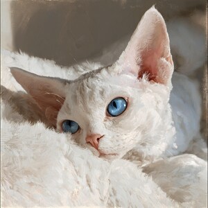 Devon Rex Watercolor Ceramic Tile | Cat Wall Art | Gift for Devon Rex Mom