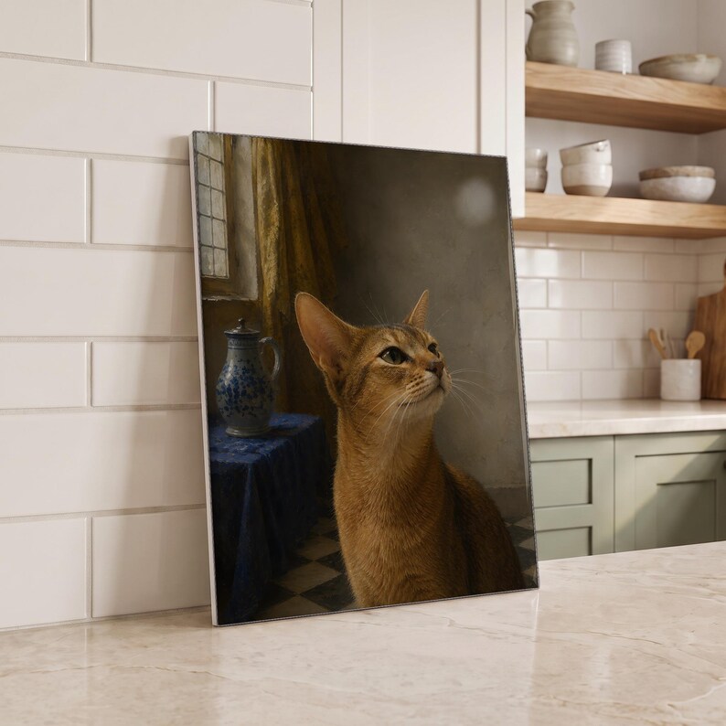 Abyssinian Vermeer Ceramic Tile | Cat Wall Art | Gift for Abyssinian ...