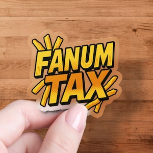 Fanum Tax Brainrot Sticker Great for Laptop Drink Bottle Notebook Transparent Holographic Options Gen Z Internet Decals Meme Stickers Viral