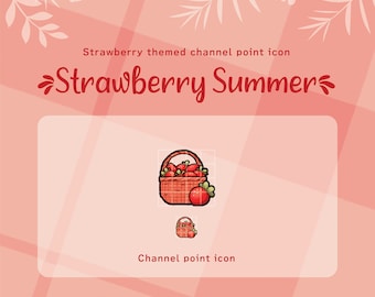 Strawberry Summer Basket - Twitch Channel Points Icon (Digital Download)