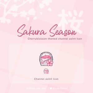 Sakura Season - Cherry blossom Basket - Twitch channel points icon - Twitch emote - Kawaii pink aesthetic