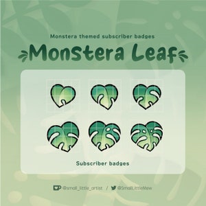 Subscriber Badges - Monstera Heart Leaf - monstera aesthetic - plant - Twitch / streaming - Kawaii