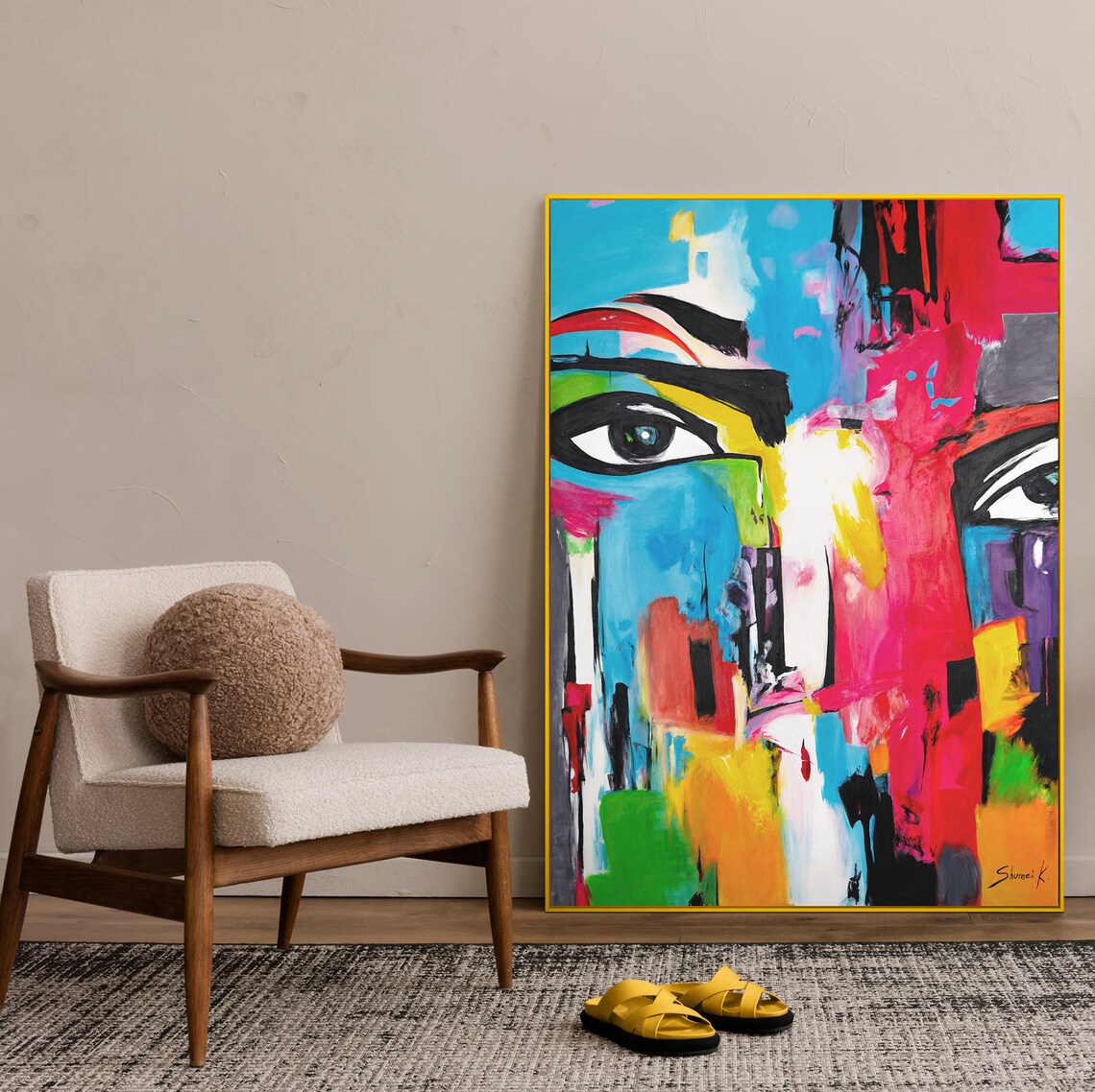 Hand Painted Modern Wall Art stained Glass - Etsy