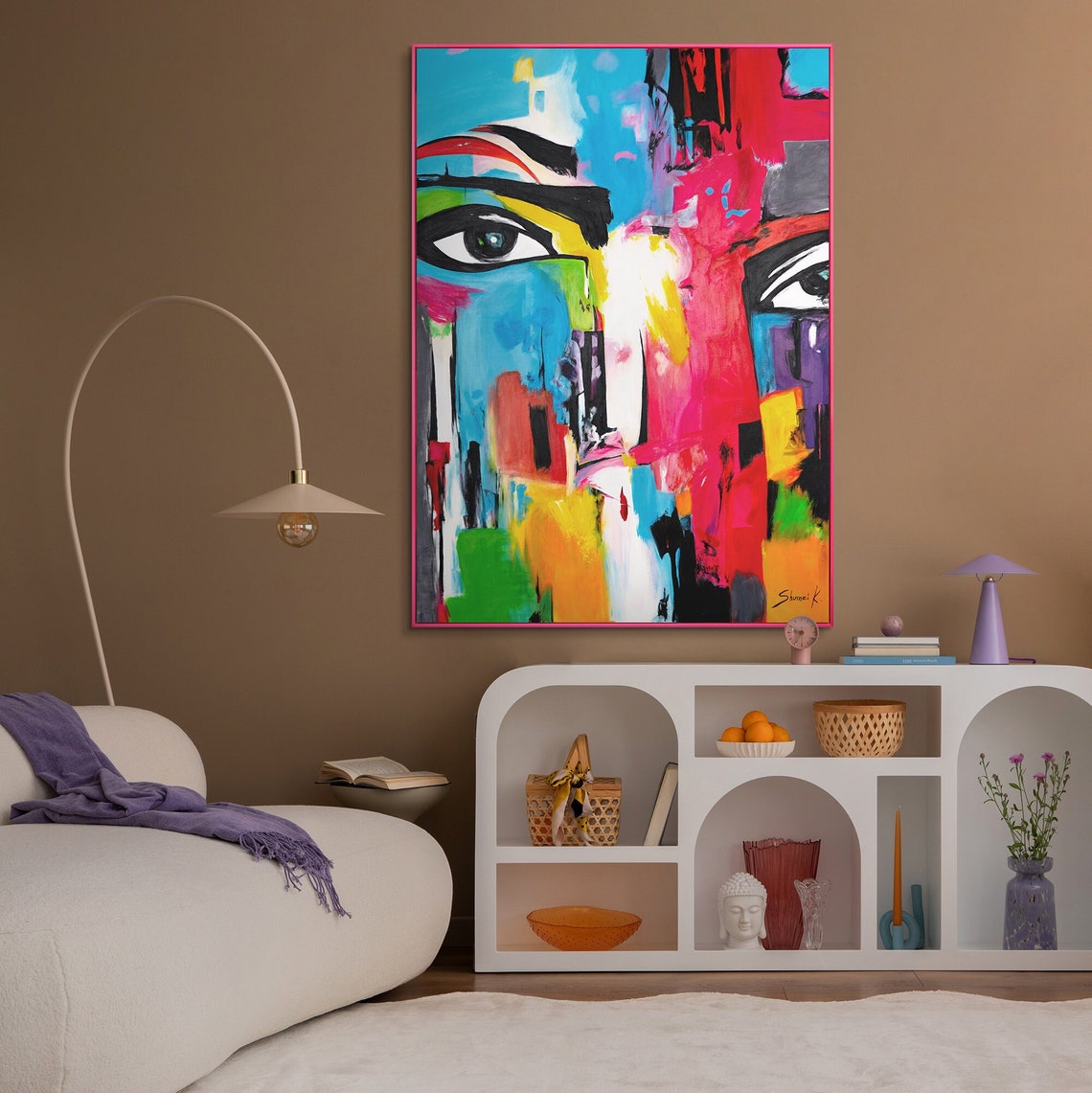 Hand Painted Modern Wall Art stained Glass - Etsy