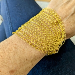 Relaxed Cuff Crochet Wire Bracelet
